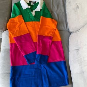 Forever 21 color block rugby shirt dress